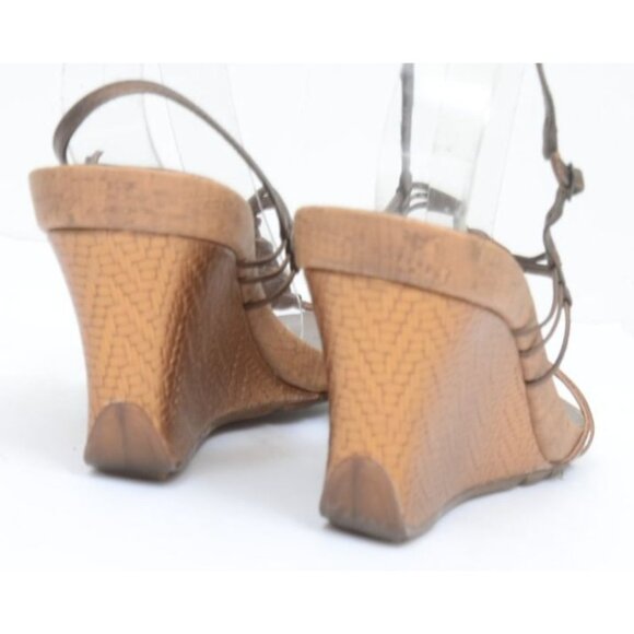 Kenneth Cole Braided Slingback Leather Strappy Wedge Sandals Women's 10 - Picture 3 of 6